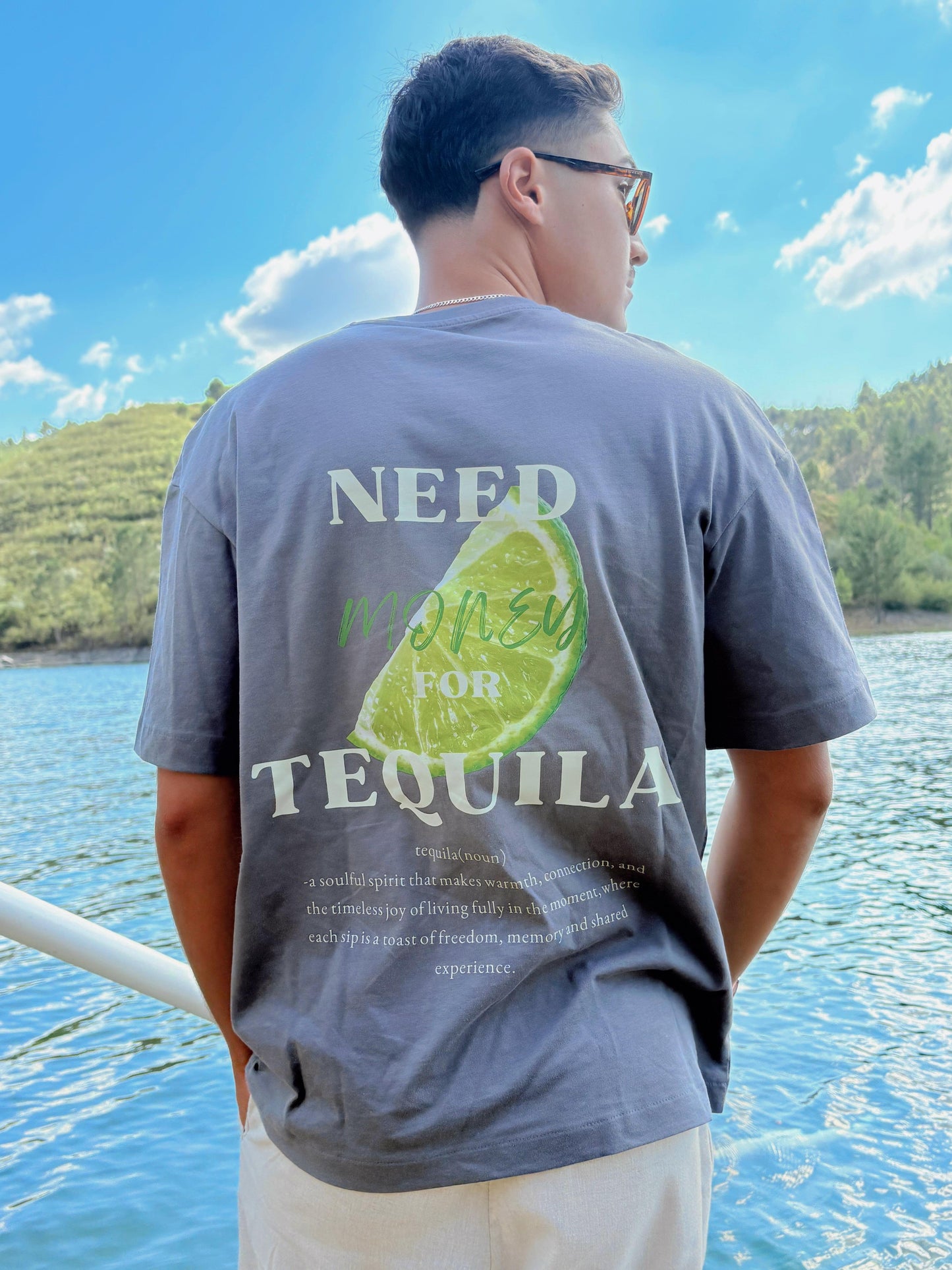 TEQUILA ADDICTED STORM GREY TEE
