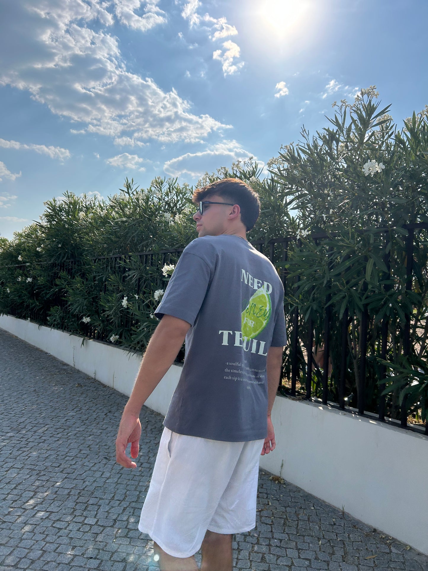 TEQUILA ADDICTED STORM GREY TEE
