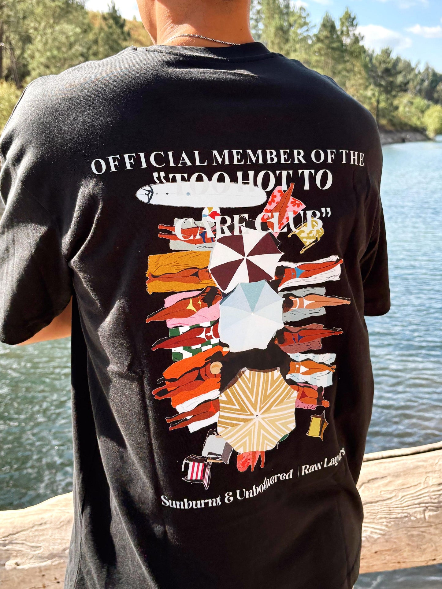 TOO HOT TO CARE CLUB BLACK TEE