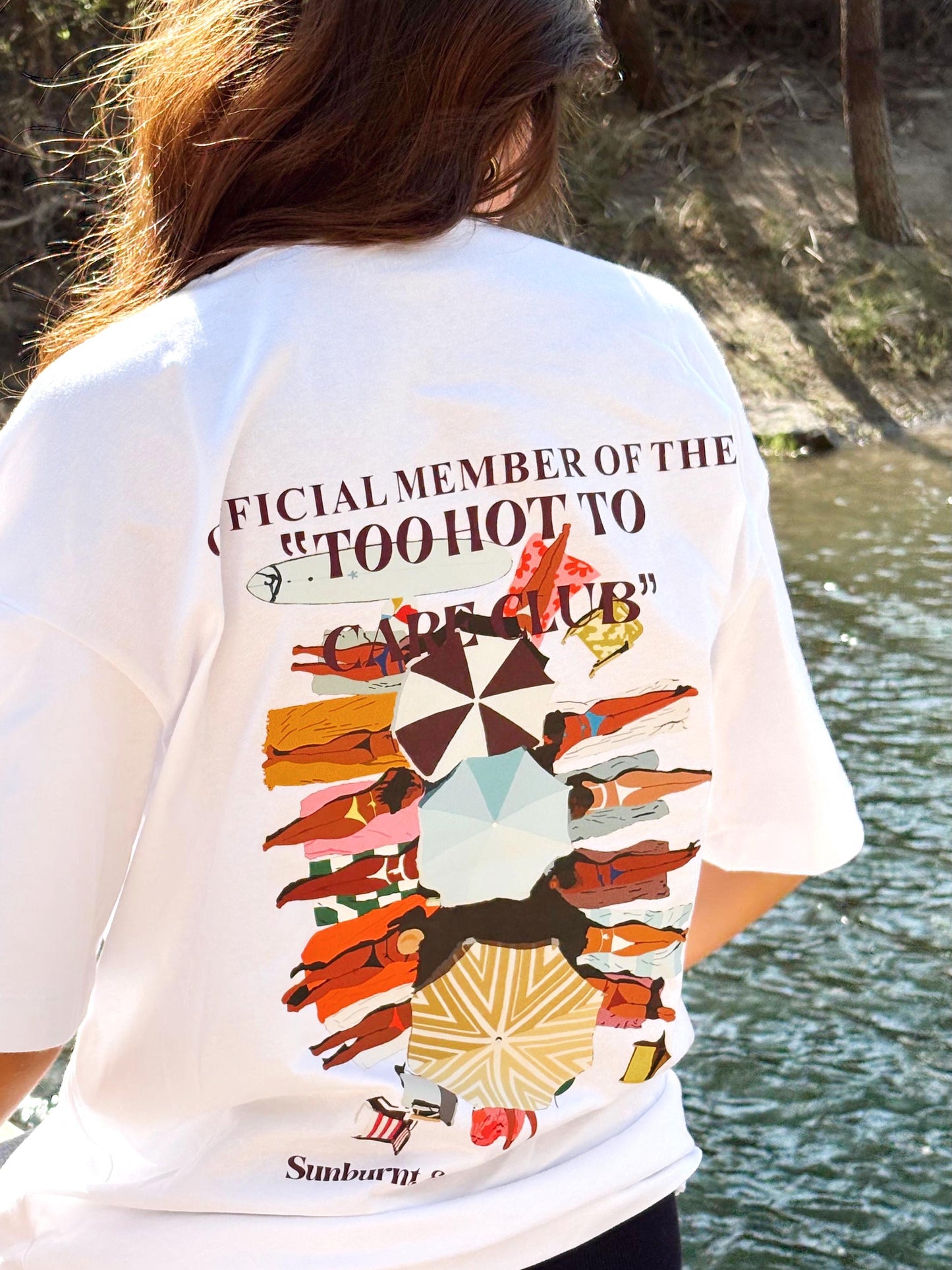 TOO HOT TO CARE CLUB WHITE TEE