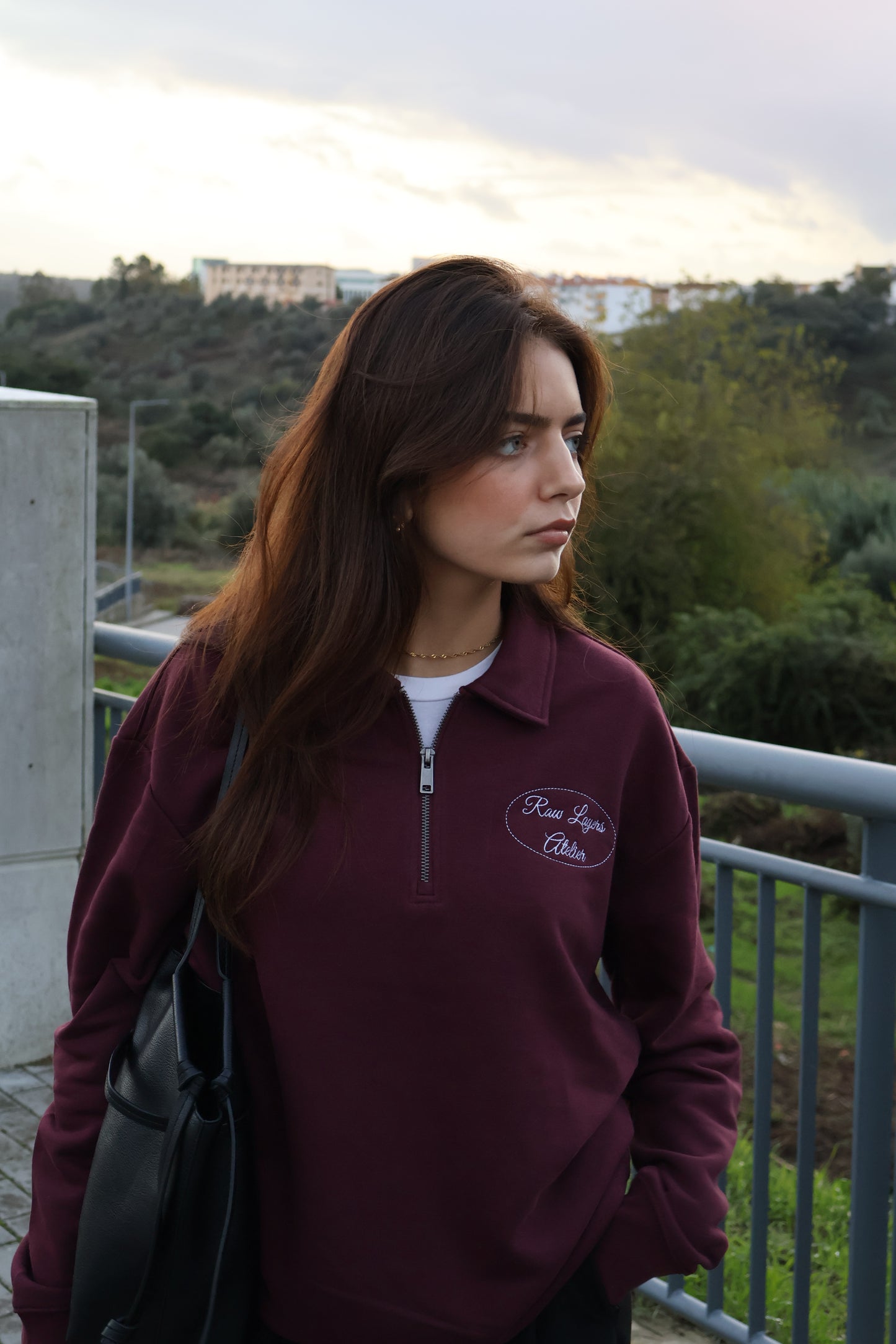 CANVAS PULLOVER DARK CHERRY