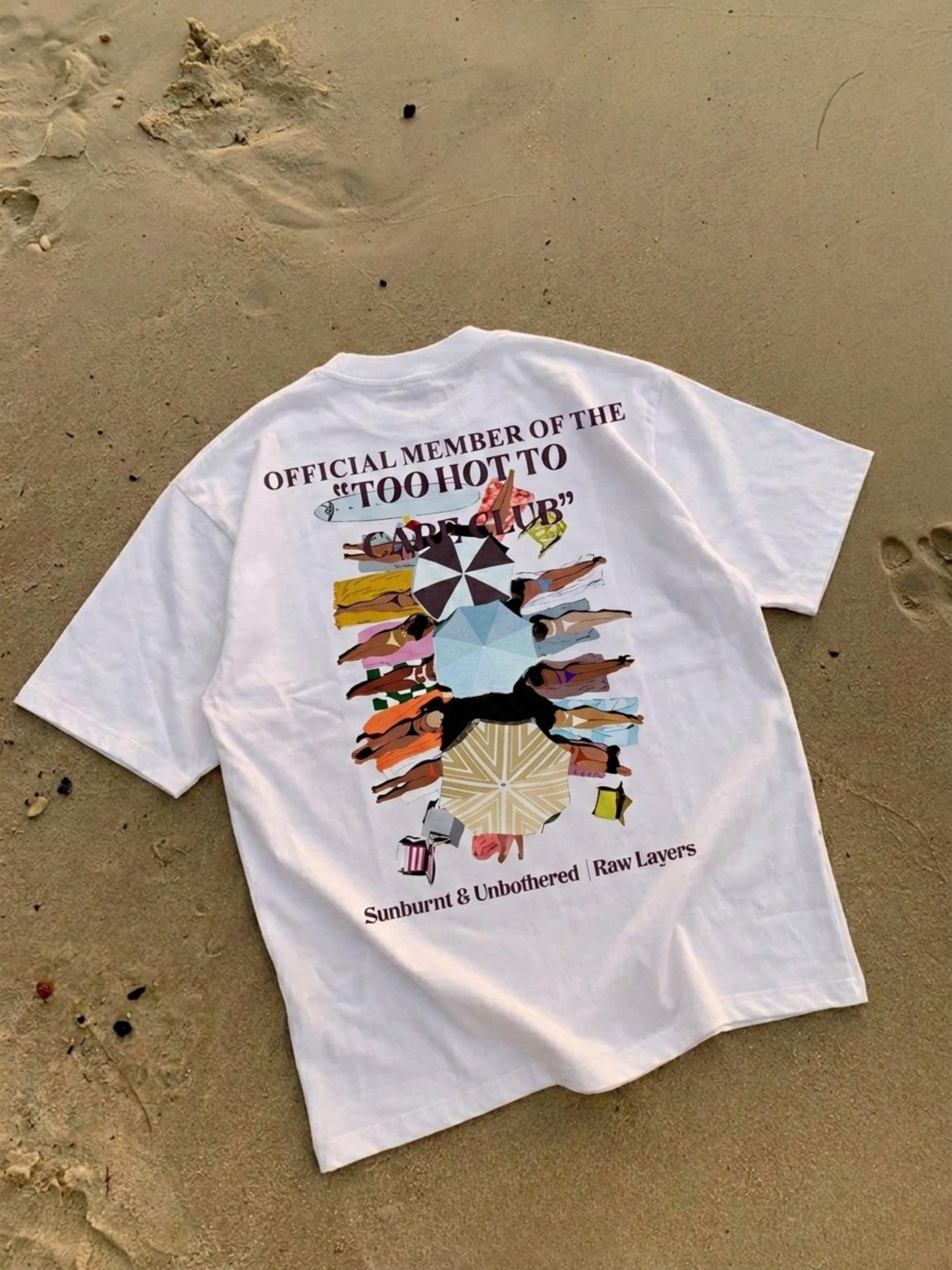 TOO HOT TO CARE CLUB WHITE TEE