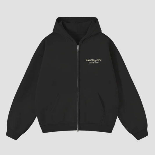 SOCIAL CLUB BLACK ZIP-UP