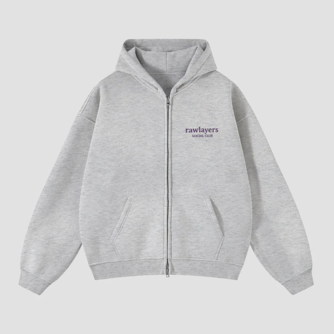 SOCIAL CLUB GREY ZIP-UP