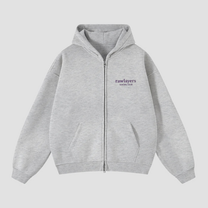 SOCIAL CLUB GREY ZIP-UP