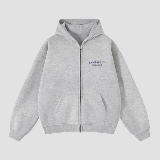 SOCIAL CLUB GREY ZIP-UP