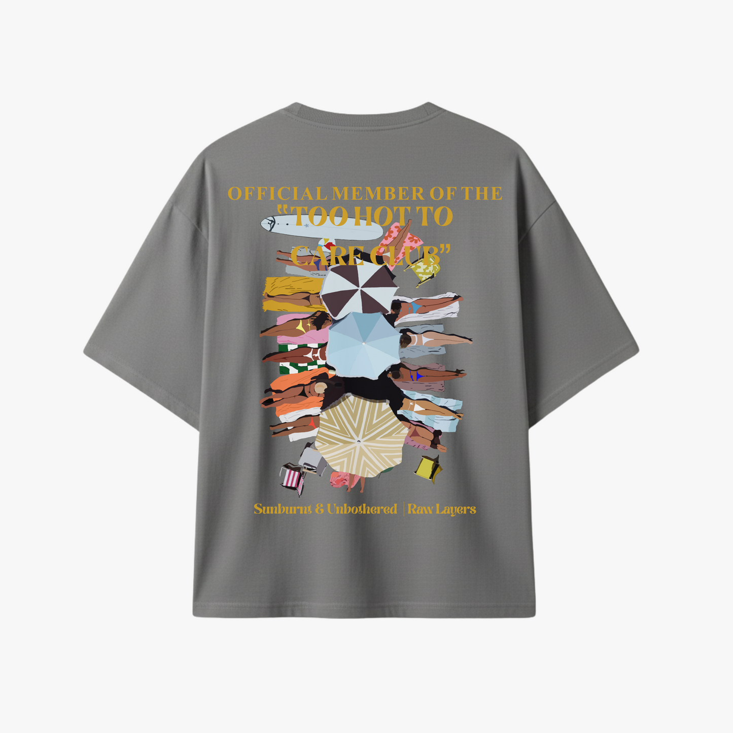 TOO HOT TO CARE CLUB STORM GREY TEE