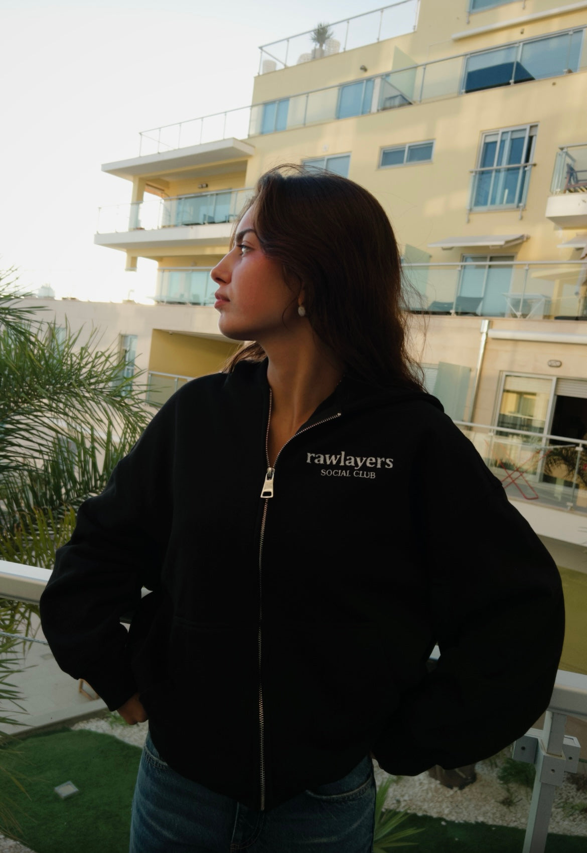 SOCIAL CLUB BLACK ZIP-UP