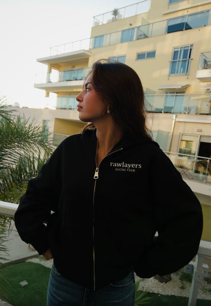 SOCIAL CLUB BLACK ZIP-UP