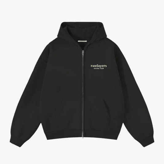 SOCIAL CLUB BLACK ZIP-UP