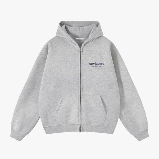SOCIAL CLUB GREY ZIP-UP