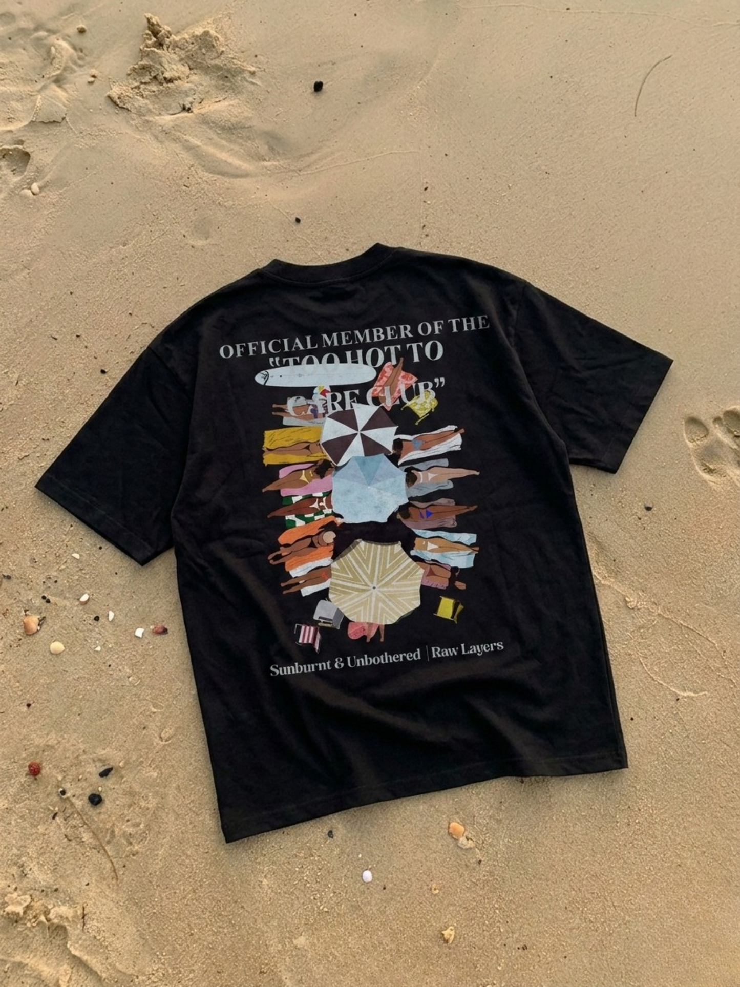 TOO HOT TO CARE CLUB BLACK TEE