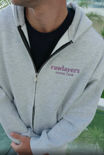 SOCIAL CLUB GREY ZIP-UP
