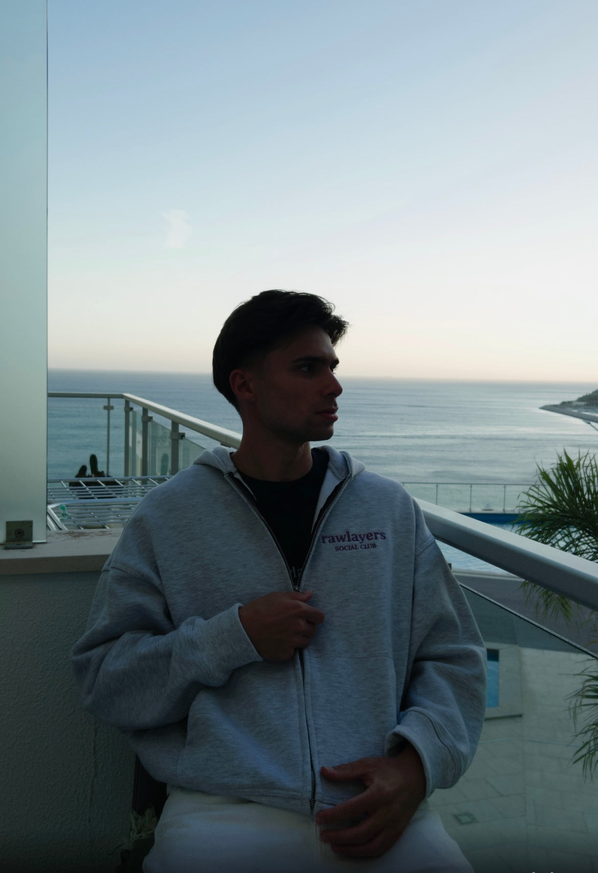 SOCIAL CLUB GREY ZIP-UP