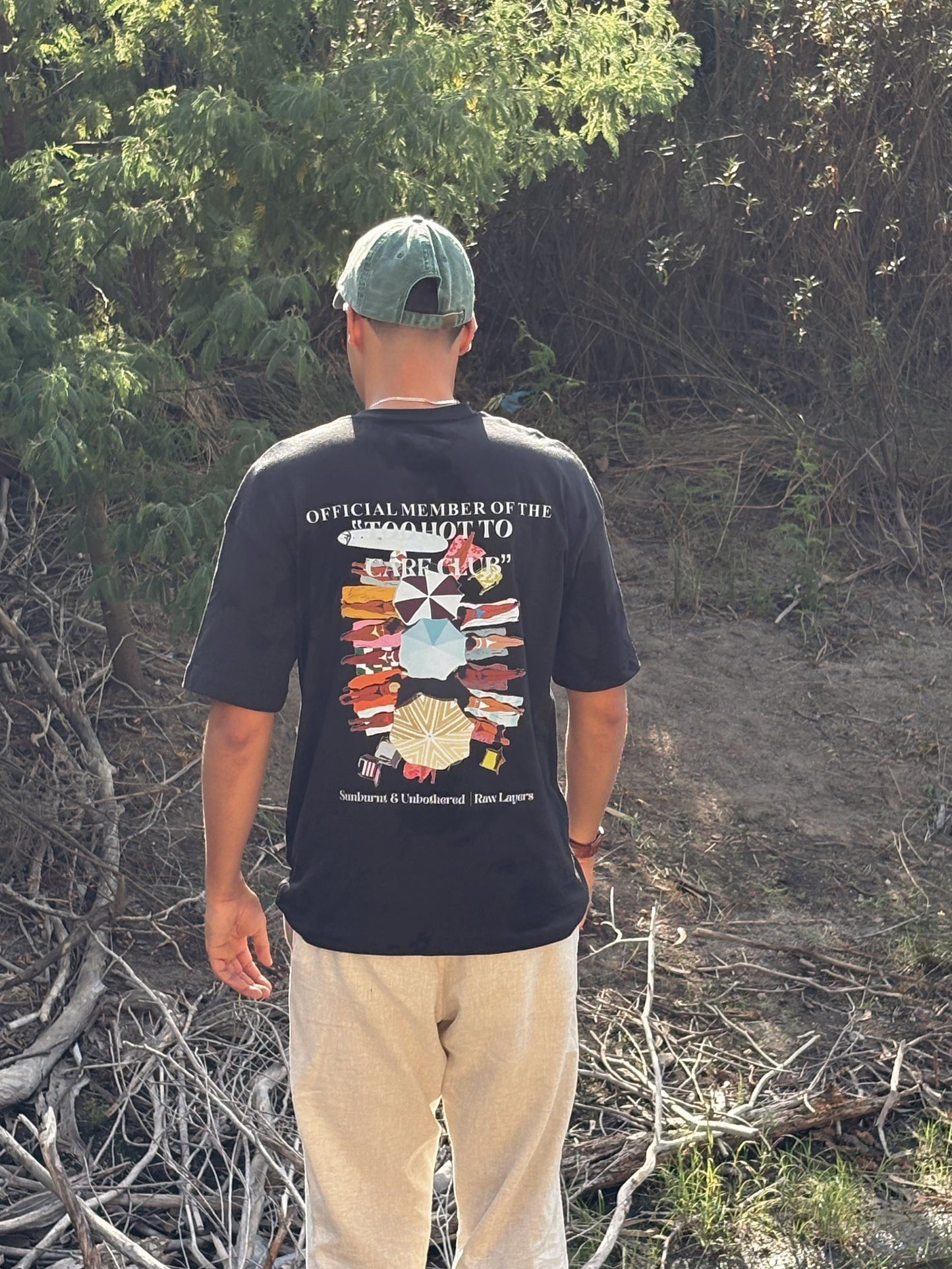 TOO HOT TO CARE CLUB BLACK TEE
