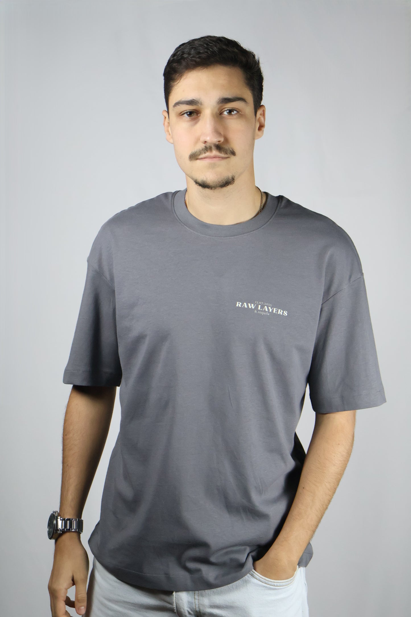 TEQUILA ADDICTED STORM GREY TEE