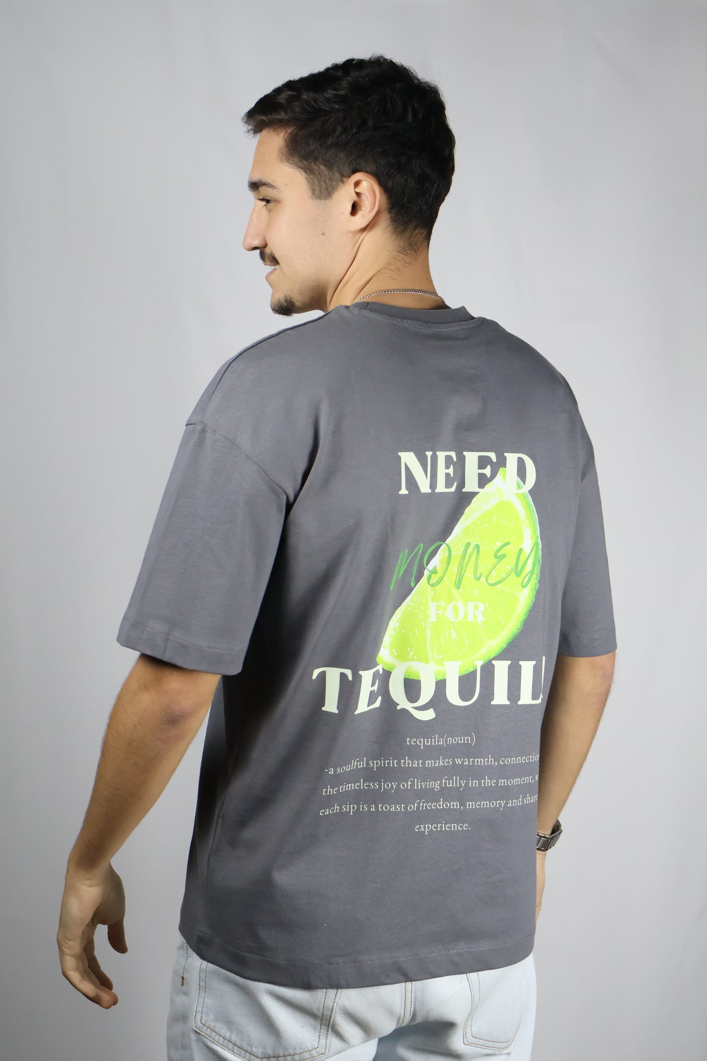 TEQUILA ADDICTED STORM GREY TEE