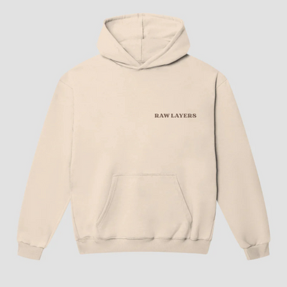 BASIC RAWLAYERS HOODIE BEIGE