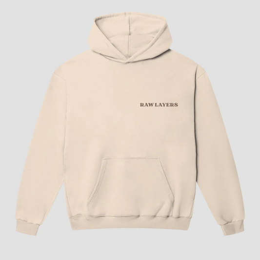 BASIC RAWLAYERS HOODIE BEIGE