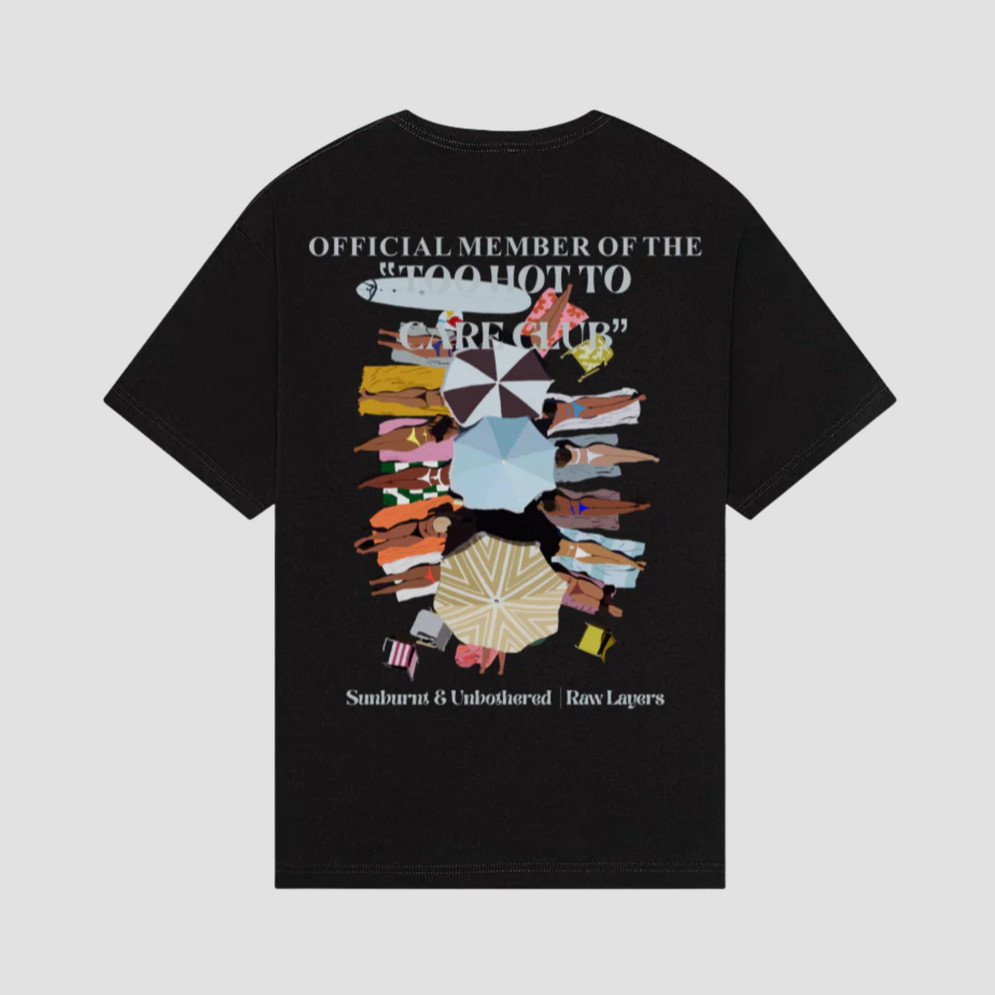 TOO HOT TO CARE CLUB BLACK TEE