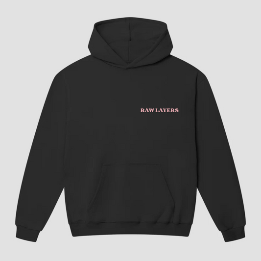 BASIC RAWLAYERS HOODIE BLACK