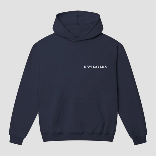 BASIC RAWLAYERS HOODIE NAVY
